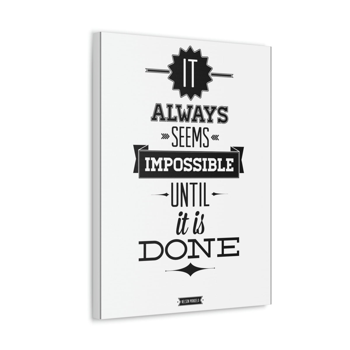 Scripture Walls Inspirational Wall Art Impossible Until It Is Done Motivation Wall Decor for Home Office Gym Inspiring Success Quote Print Ready to Hang Unframed-Express Your Love Gifts