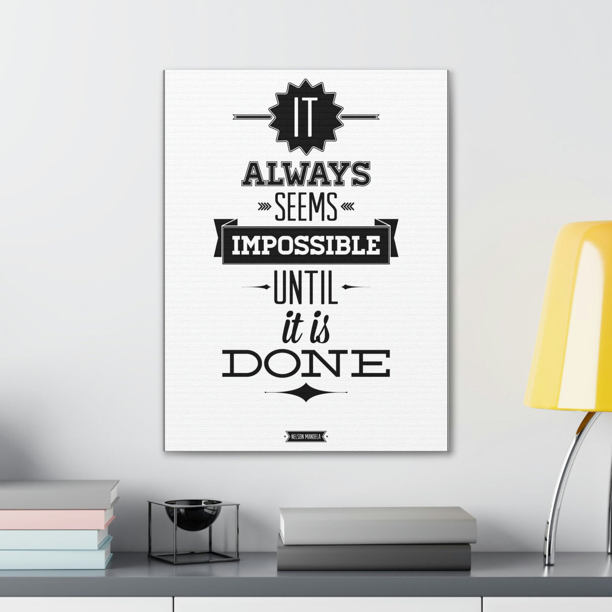 Scripture Walls Inspirational Wall Art Impossible Until It Is Done Motivation Wall Decor for Home Office Gym Inspiring Success Quote Print Ready to Hang Unframed-Express Your Love Gifts