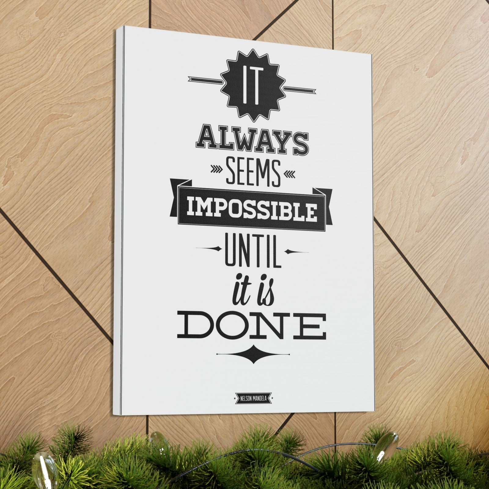 Scripture Walls Inspirational Wall Art Impossible Until It Is Done Motivation Wall Decor for Home Office Gym Inspiring Success Quote Print Ready to Hang Unframed-Express Your Love Gifts