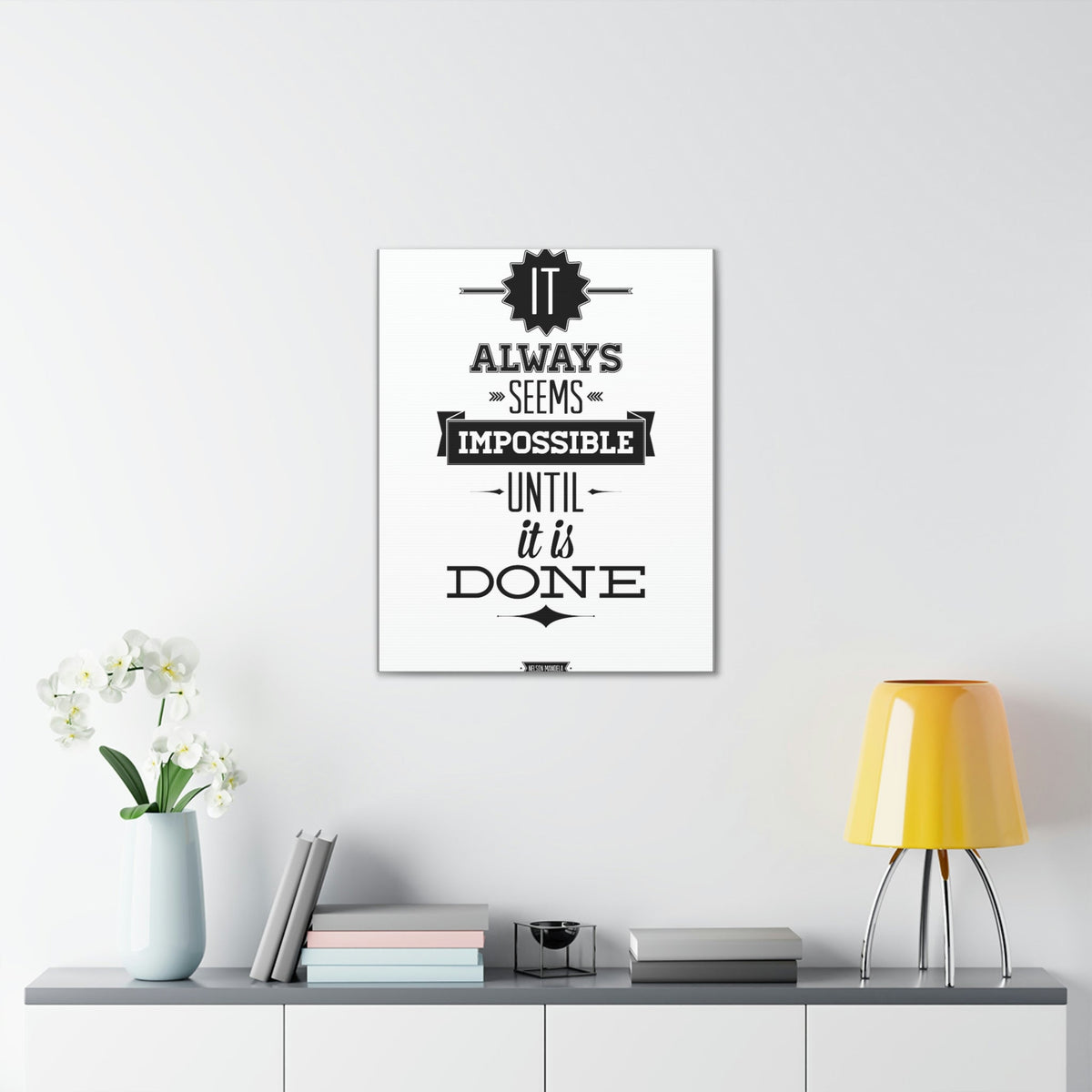 Scripture Walls Inspirational Wall Art Impossible Until It Is Done Motivation Wall Decor for Home Office Gym Inspiring Success Quote Print Ready to Hang Unframed-Express Your Love Gifts