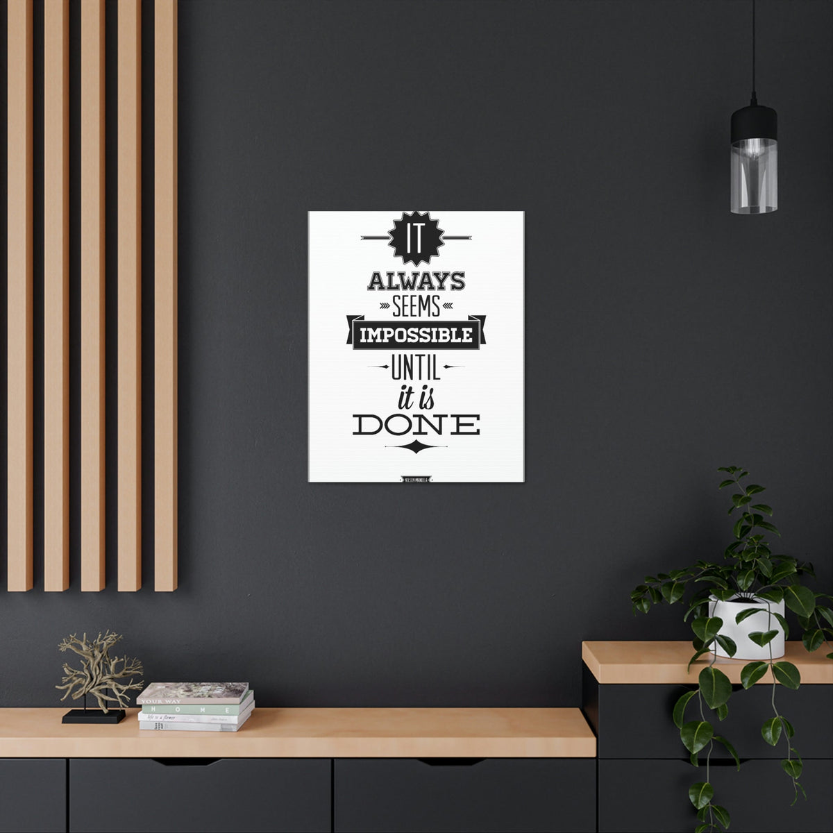 Scripture Walls Inspirational Wall Art Impossible Until It Is Done Motivation Wall Decor for Home Office Gym Inspiring Success Quote Print Ready to Hang Unframed-Express Your Love Gifts