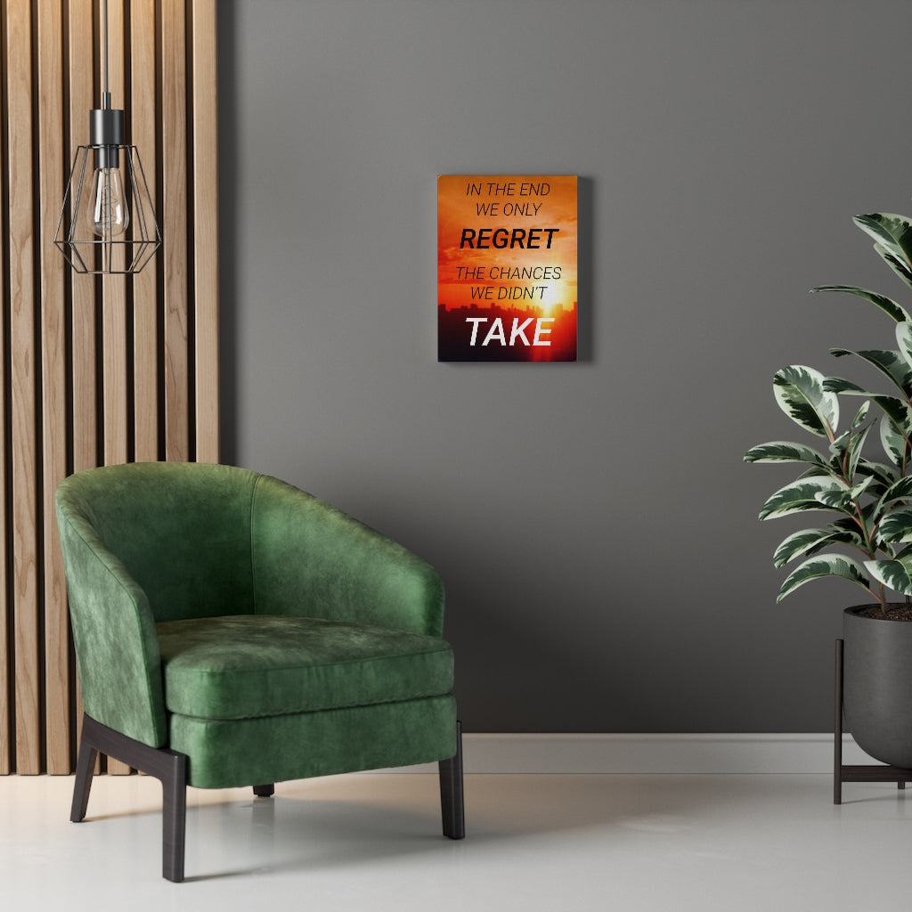 Scripture Walls Inspirational Wall Art In The End We Only Regret Orange Wall Art Motivational Motto Inspiring Prints Artwork Decor Ready to Hang Unframed-Express Your Love Gifts