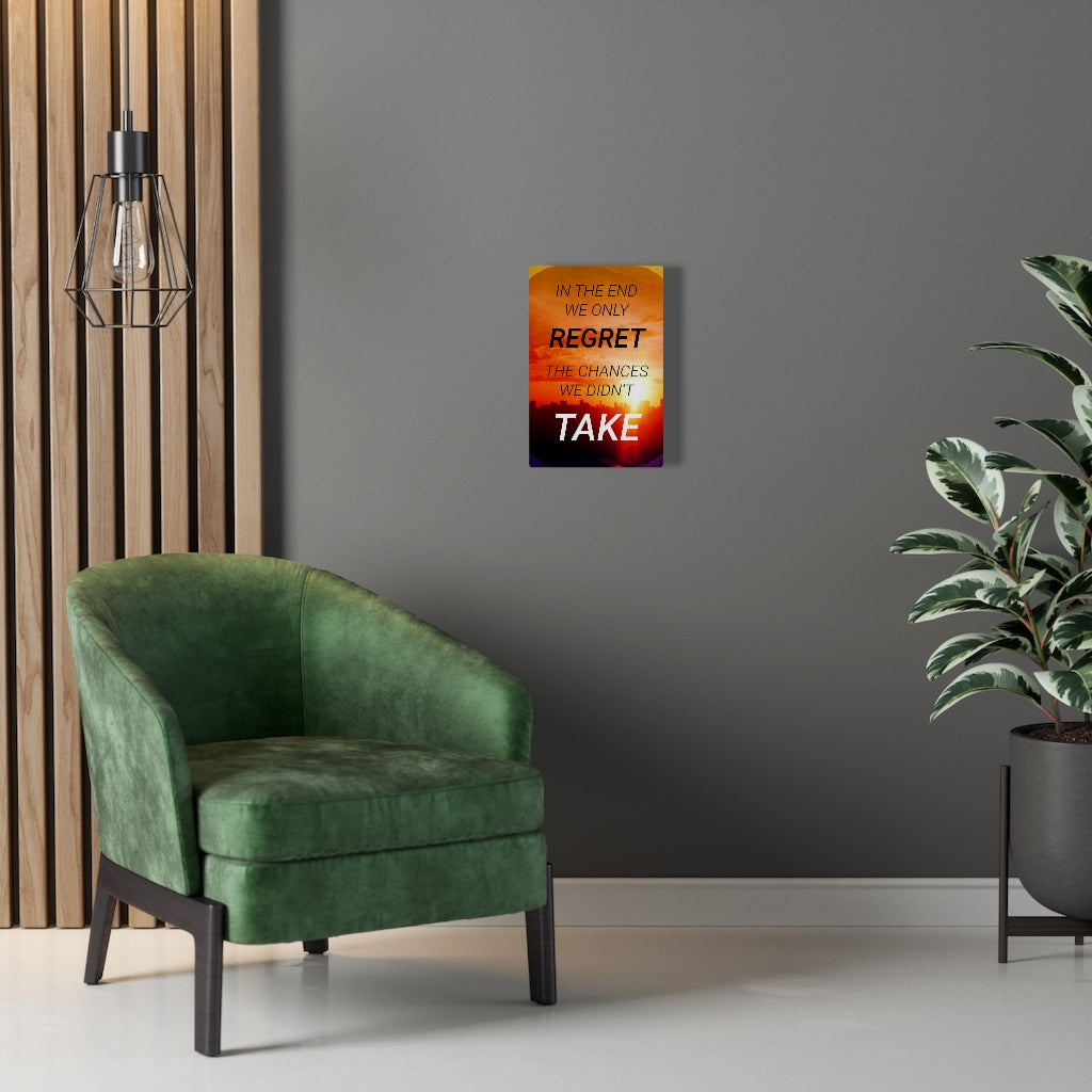 Scripture Walls Inspirational Wall Art In The End We Only Regret Orange Wall Art Motivational Motto Inspiring Prints Artwork Decor Ready to Hang Unframed-Express Your Love Gifts