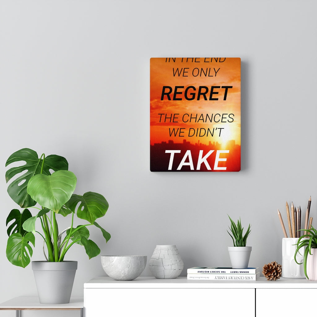 Scripture Walls Inspirational Wall Art In The End We Only Regret Orange Wall Art Motivational Motto Inspiring Prints Artwork Decor Ready to Hang Unframed-Express Your Love Gifts