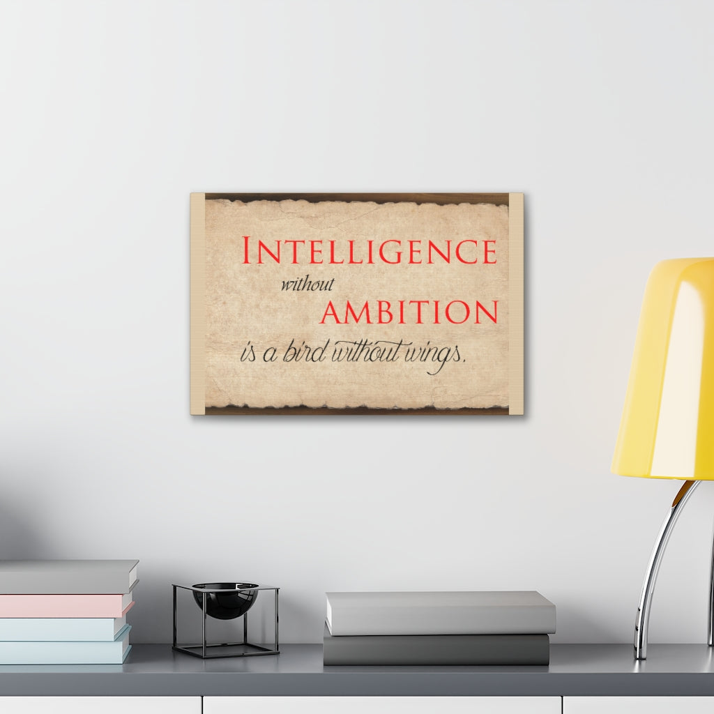 Scripture Walls Inspirational Wall Art Intelligence Without Ambition Motivation Wall Decor for Home Office Gym Inspiring Success Quote Print Ready to Hang Unframed-Express Your Love Gifts