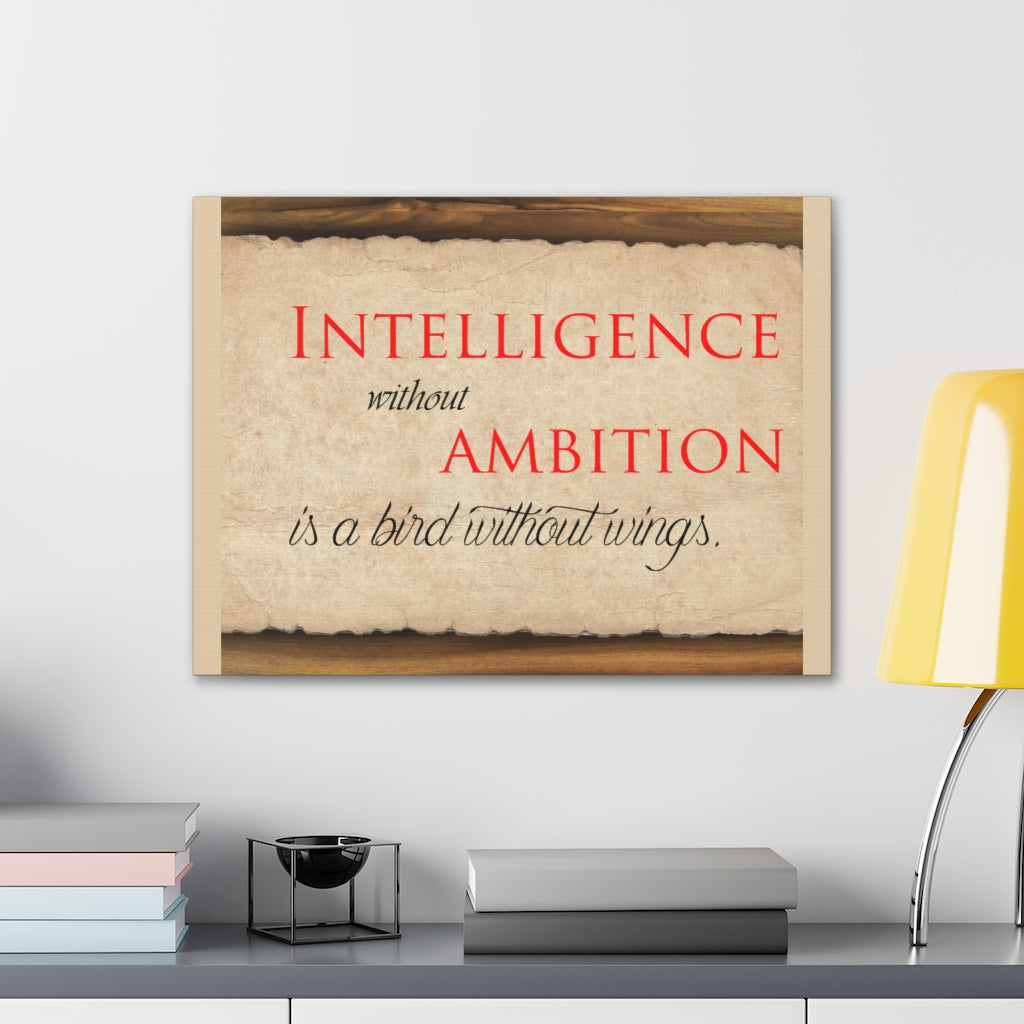 Scripture Walls Inspirational Wall Art Intelligence Without Ambition Motivation Wall Decor for Home Office Gym Inspiring Success Quote Print Ready to Hang Unframed-Express Your Love Gifts