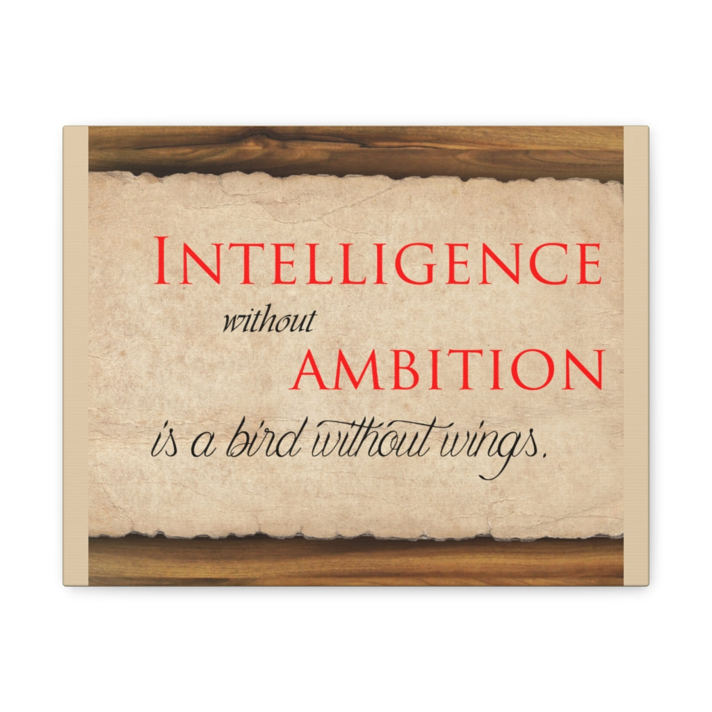 Scripture Walls Inspirational Wall Art Intelligence Without Ambition Motivation Wall Decor for Home Office Gym Inspiring Success Quote Print Ready to Hang Unframed-Express Your Love Gifts