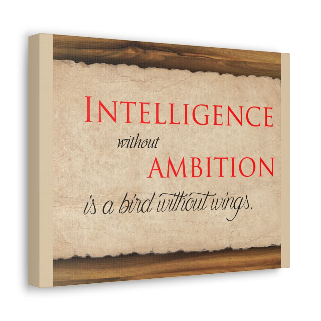 Scripture Walls Inspirational Wall Art Intelligence Without Ambition Motivation Wall Decor for Home Office Gym Inspiring Success Quote Print Ready to Hang Unframed-Express Your Love Gifts