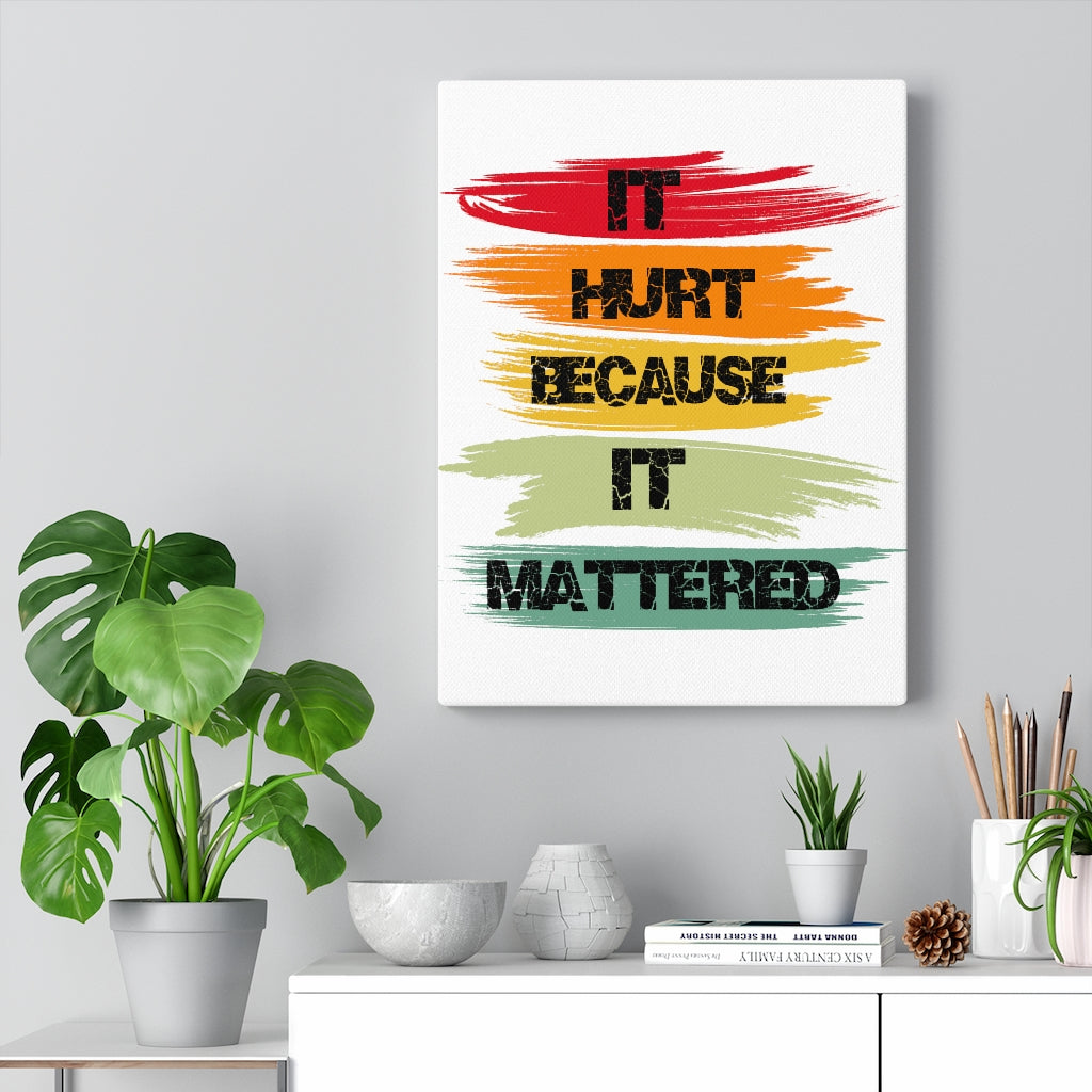 Scripture Walls Inspirational Wall Art It Hurt Because It Mattered Wall Art Motivation Wall Decor for Home Office Gym Inspiring Success Quote Print Ready to Hang Unframed-Express Your Love Gifts