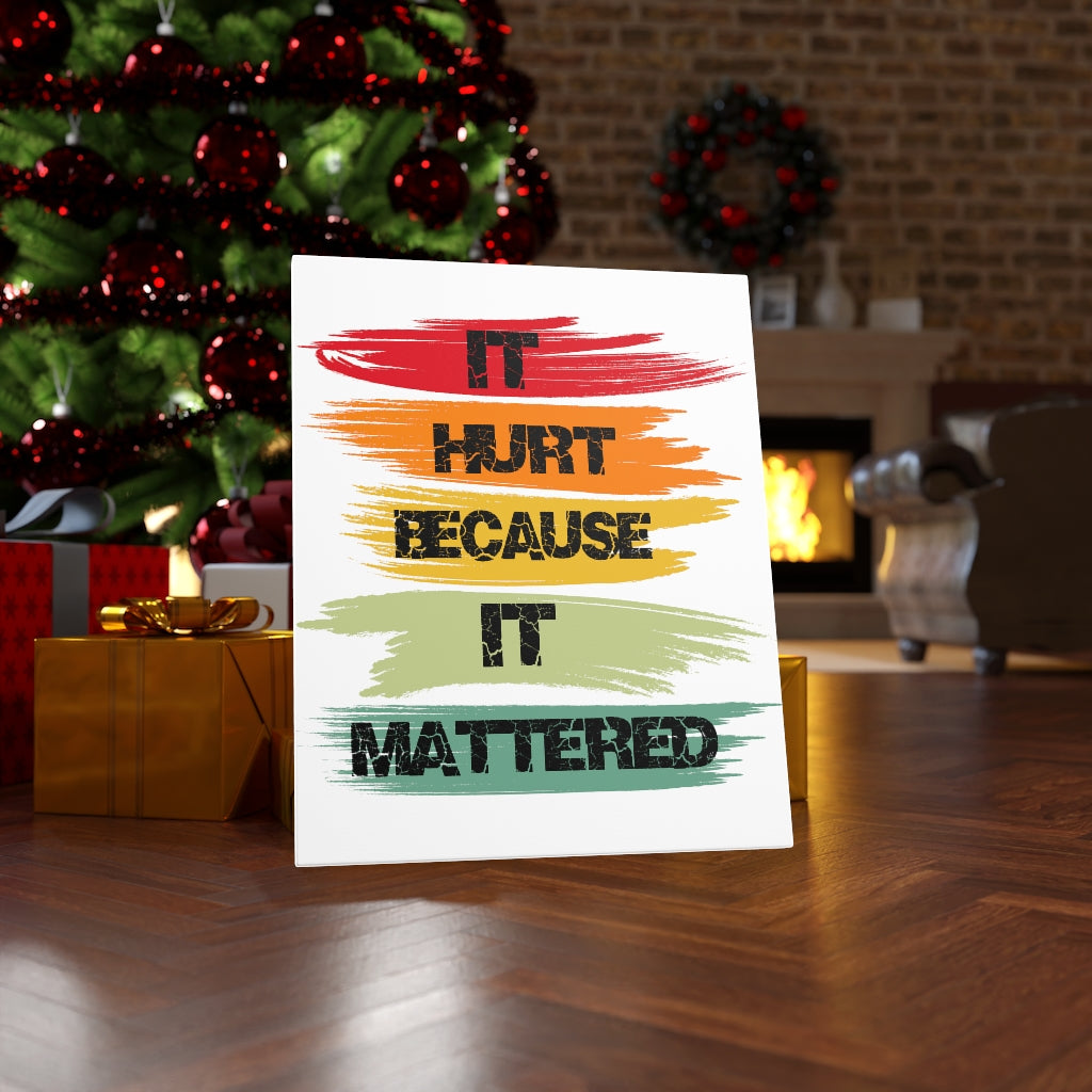 Scripture Walls Inspirational Wall Art It Hurt Because It Mattered Wall Art Motivation Wall Decor for Home Office Gym Inspiring Success Quote Print Ready to Hang Unframed-Express Your Love Gifts