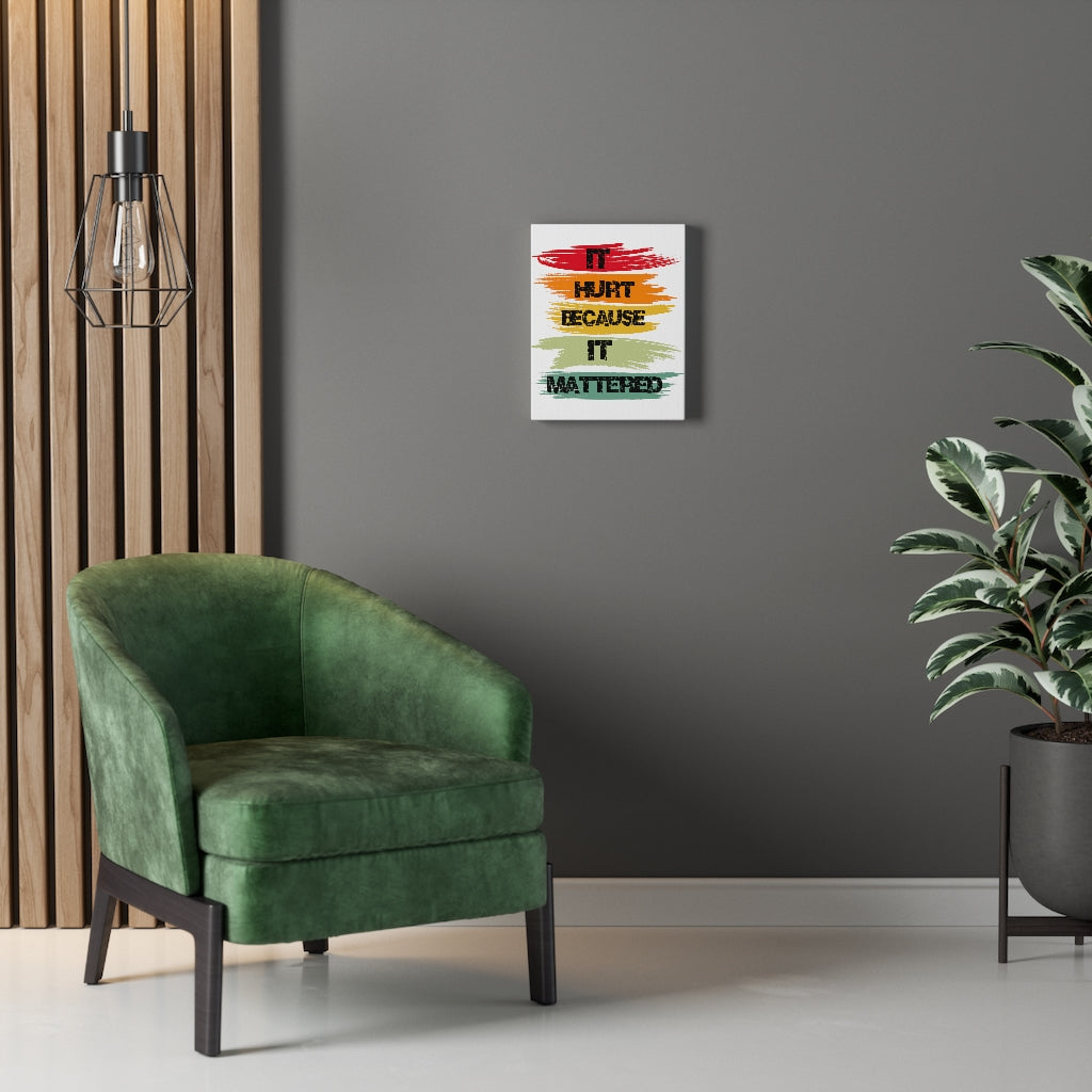 Scripture Walls Inspirational Wall Art It Hurt Because It Mattered Wall Art Motivation Wall Decor for Home Office Gym Inspiring Success Quote Print Ready to Hang Unframed-Express Your Love Gifts