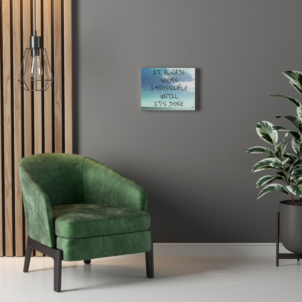 Scripture Walls Inspirational Wall Art It's Always Seems Impossible Motivational Print Ready to Hang Artwork Unframed-Express Your Love Gifts
