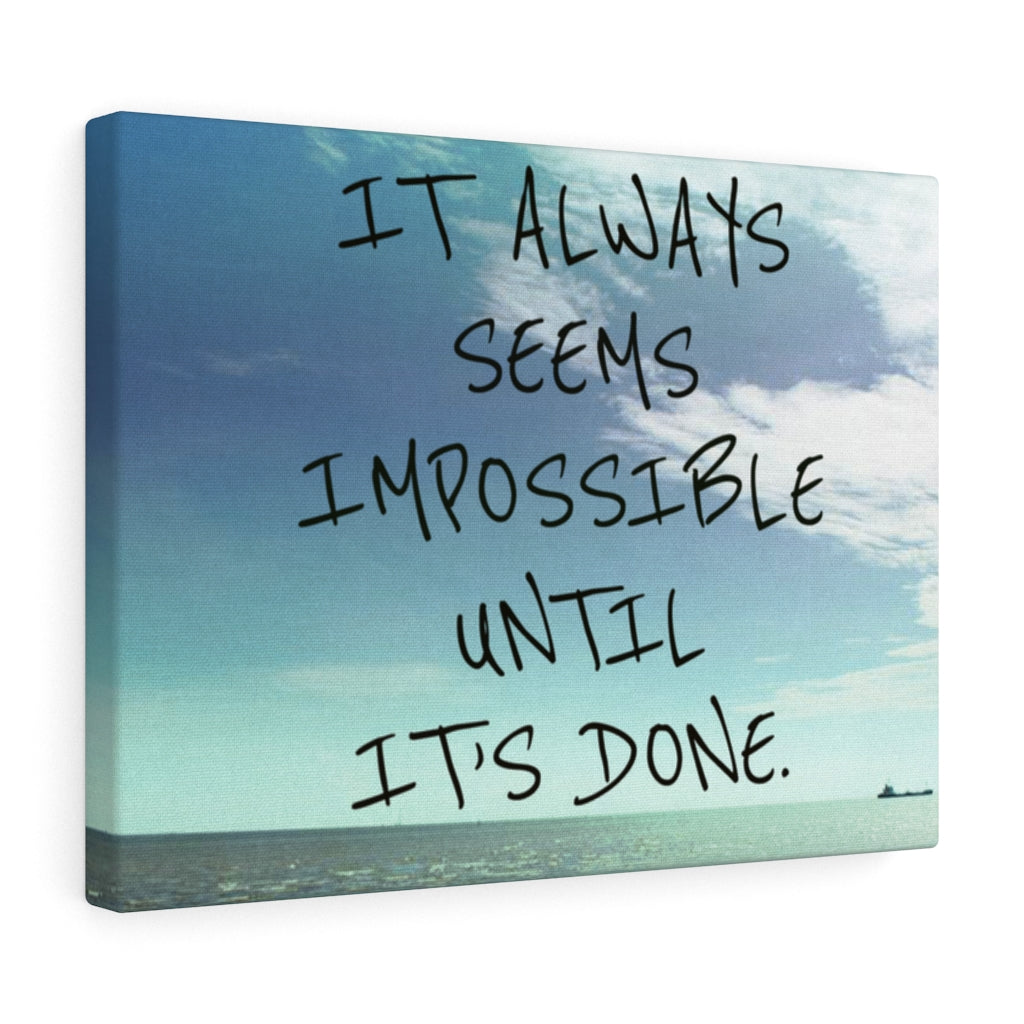 Scripture Walls Inspirational Wall Art It's Always Seems Impossible Motivational Print Ready to Hang Artwork Unframed-Express Your Love Gifts