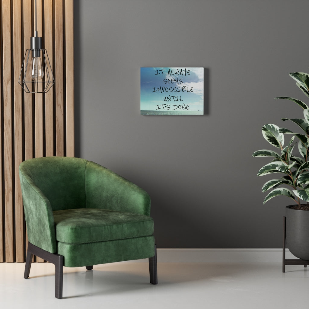 Scripture Walls Inspirational Wall Art It's Always Seems Impossible Motivational Print Ready to Hang Artwork Unframed-Express Your Love Gifts