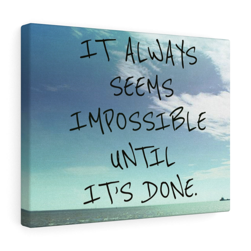 Scripture Walls Inspirational Wall Art It's Always Seems Impossible Motivational Print Ready to Hang Artwork Unframed-Express Your Love Gifts