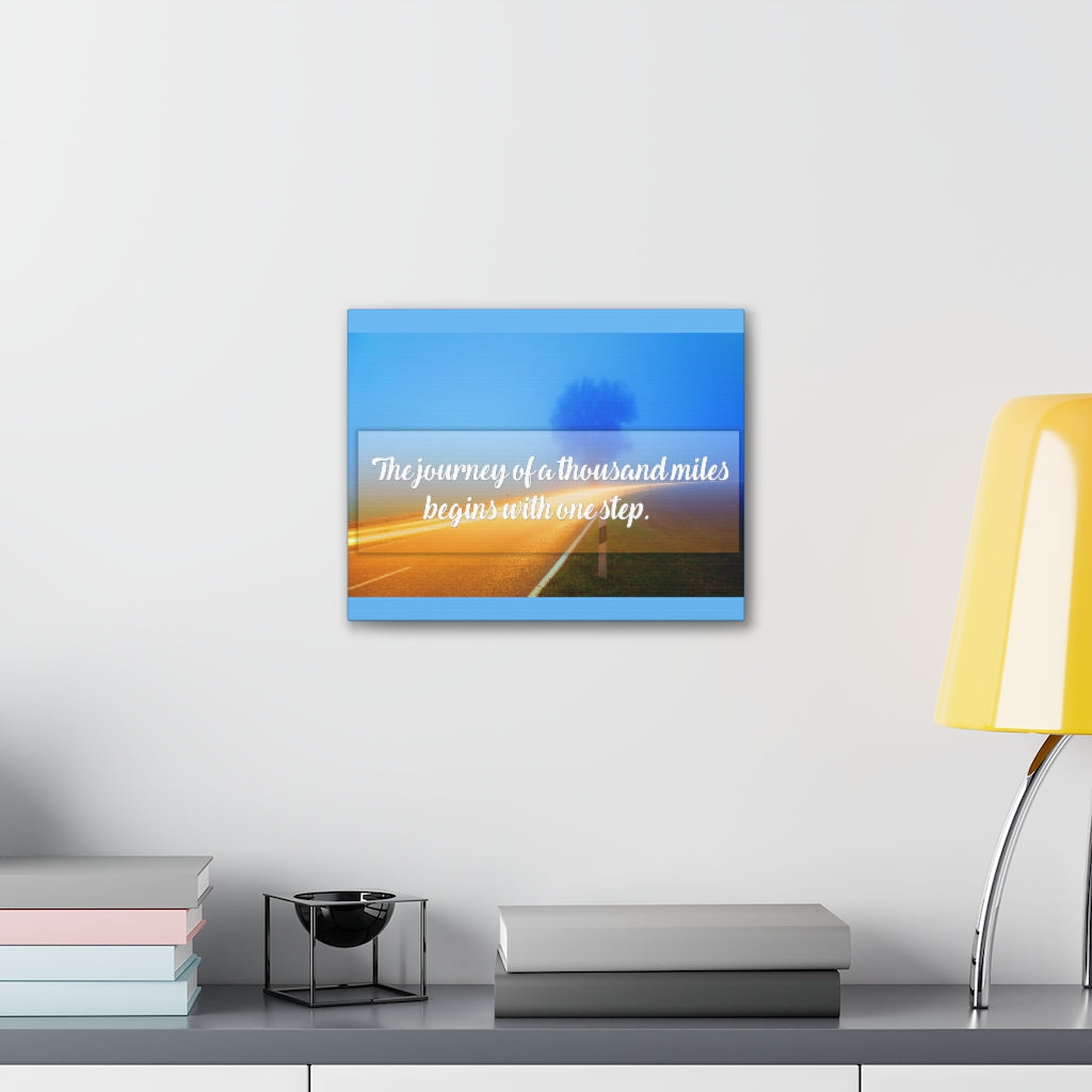 Scripture Walls Inspirational Wall Art Journey With One Step Motivation Wall Decor for Home Office Gym Inspiring Success Quote Print Ready to Hang Unframed-Express Your Love Gifts