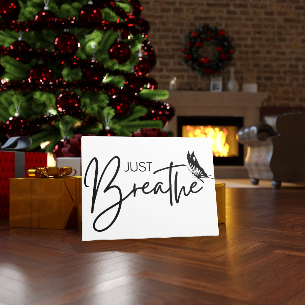 Scripture Walls Inspirational Wall Art Just Breathe Butterfly Wall Art Motivation Wall Decor for Home Office Gym Inspiring Success Quote Print Ready to Hang Unframed-Express Your Love Gifts
