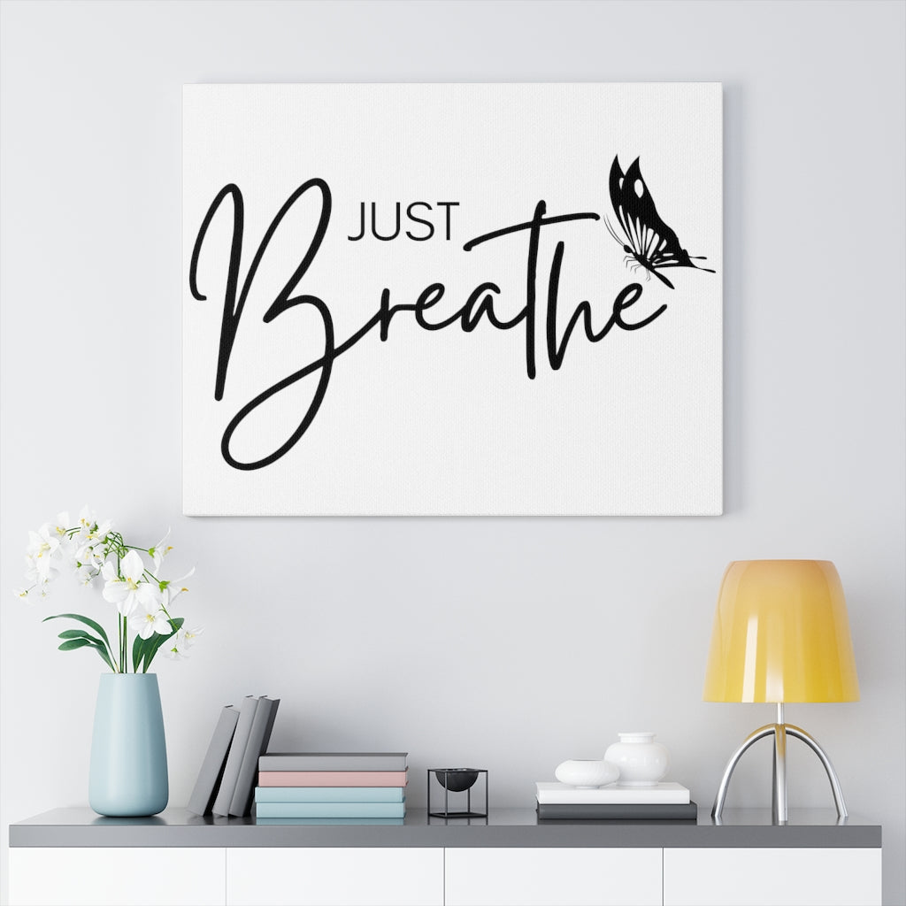 Scripture Walls Inspirational Wall Art Just Breathe Butterfly Wall Art Motivation Wall Decor for Home Office Gym Inspiring Success Quote Print Ready to Hang Unframed-Express Your Love Gifts