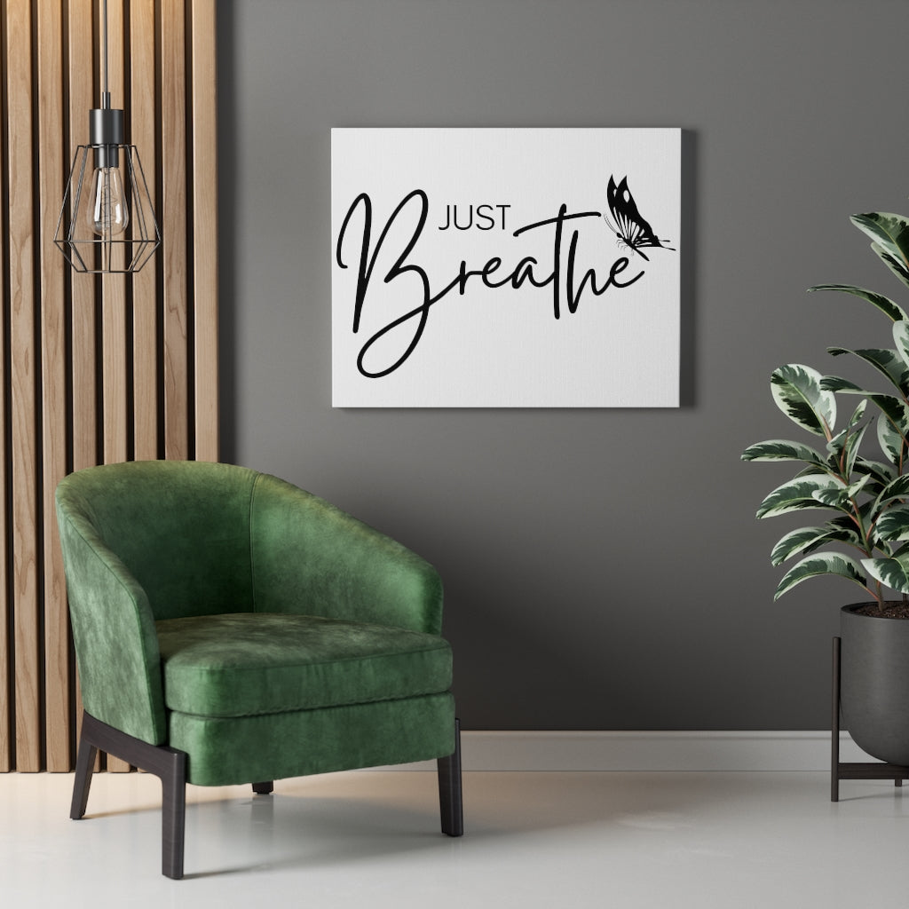 Scripture Walls Inspirational Wall Art Just Breathe Butterfly Wall Art Motivation Wall Decor for Home Office Gym Inspiring Success Quote Print Ready to Hang Unframed-Express Your Love Gifts