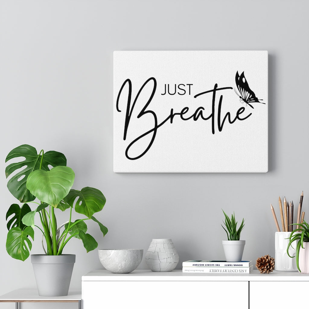 Scripture Walls Inspirational Wall Art Just Breathe Butterfly Wall Art Motivation Wall Decor for Home Office Gym Inspiring Success Quote Print Ready to Hang Unframed-Express Your Love Gifts