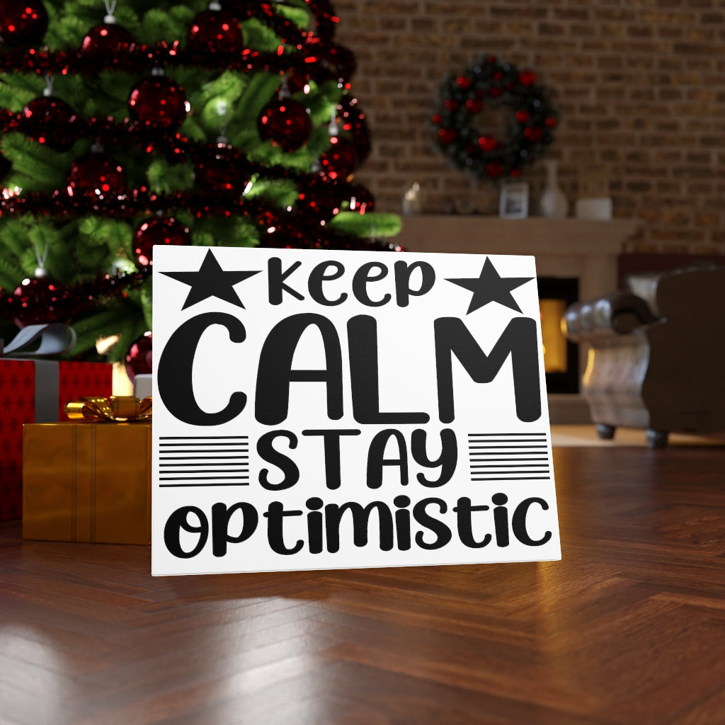 Scripture Walls Inspirational Wall Art Keep Calm Stay Optimistic Wall Art Motivation Wall Decor for Home Office Gym Inspiring Success Quote Print Ready to Hang Unframed-Express Your Love Gifts