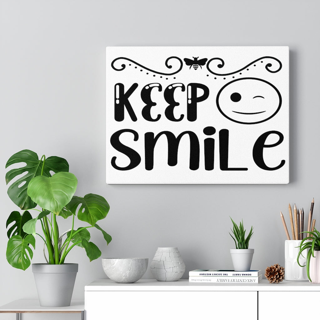 Scripture Walls Inspirational Wall Art Keep Smile Smiley Wall Art Motivation Wall Decor for Home Office Gym Inspiring Success Quote Print Ready to Hang Unframed-Express Your Love Gifts