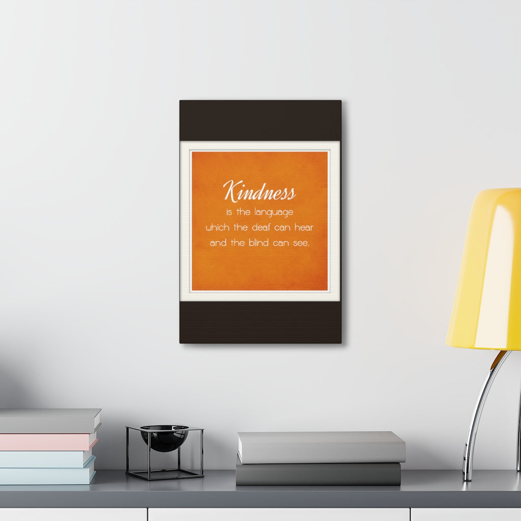 Scripture Walls Inspirational Wall Art Kindness Is The Language Motivation Wall Decor for Home Office Gym Inspiring Success Quote Print Ready to Hang Unframed-Express Your Love Gifts