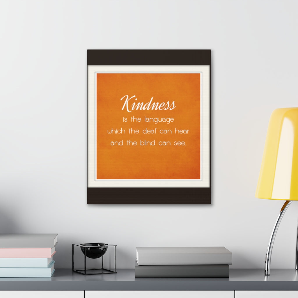 Scripture Walls Inspirational Wall Art Kindness Is The Language Motivation Wall Decor for Home Office Gym Inspiring Success Quote Print Ready to Hang Unframed-Express Your Love Gifts