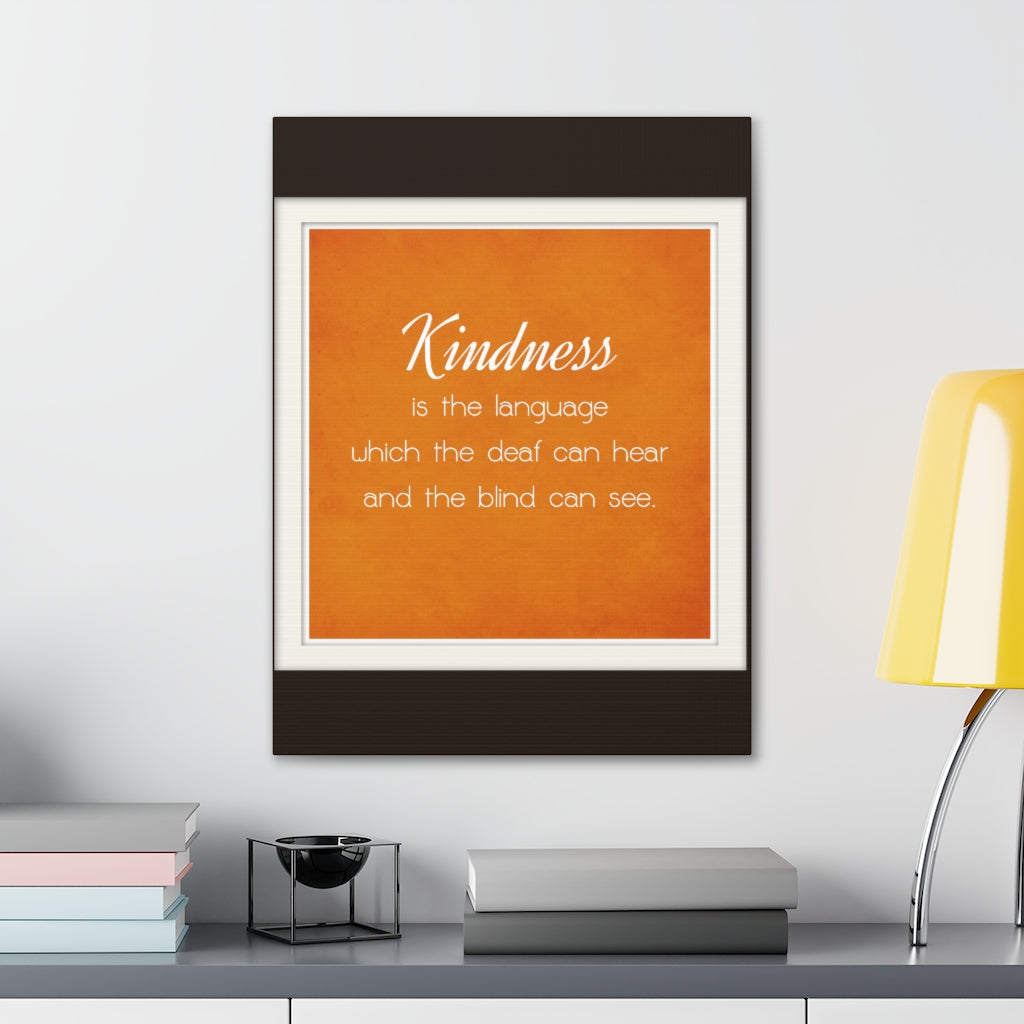 Scripture Walls Inspirational Wall Art Kindness Is The Language Motivation Wall Decor for Home Office Gym Inspiring Success Quote Print Ready to Hang Unframed-Express Your Love Gifts