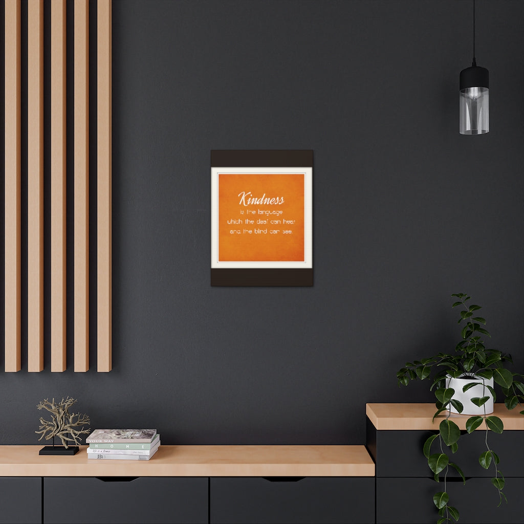 Scripture Walls Inspirational Wall Art Kindness Is The Language Motivation Wall Decor for Home Office Gym Inspiring Success Quote Print Ready to Hang Unframed-Express Your Love Gifts