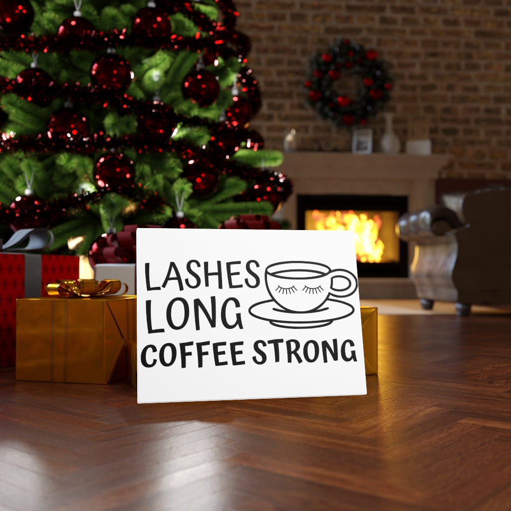 Scripture Walls Inspirational Wall Art Lashes Long Coffee Strong Wall Art Motivation Wall Decor for Home Office Gym Inspiring Success Quote Print Ready to Hang Unframed-Express Your Love Gifts