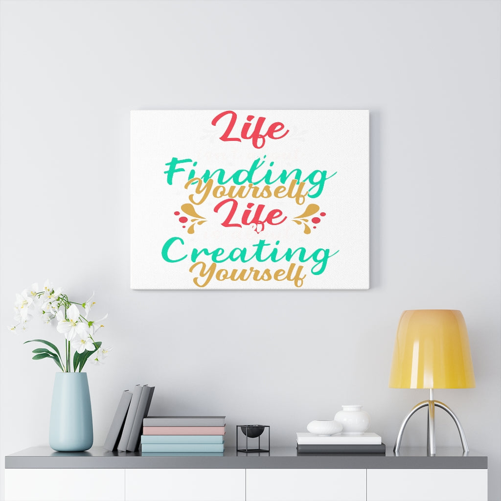 Scripture Walls Inspirational Wall Art Life Finding Yourself Life Creating Yourself Wall Art Motivation Wall Decor for Home Office Gym Inspiring Success Quote Print Ready to Hang Unframed-Express Your Love Gifts