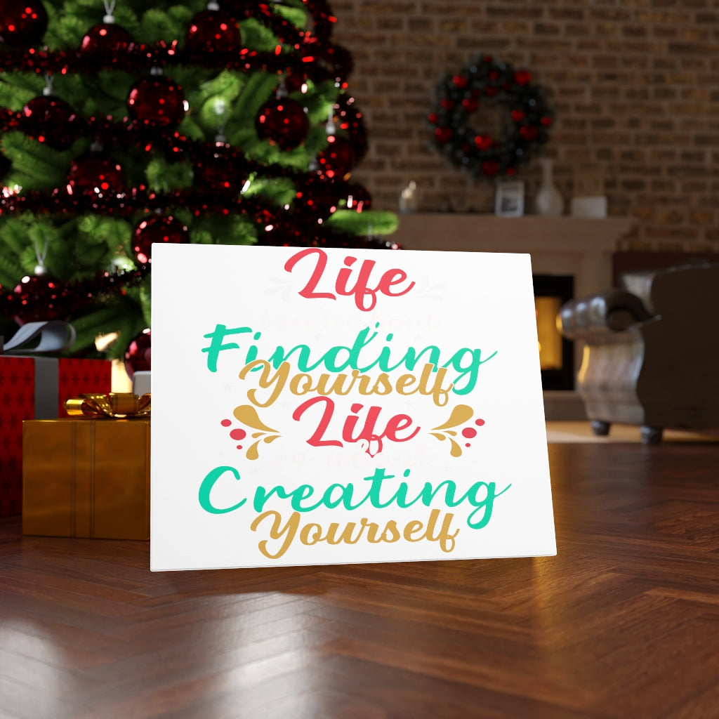 Scripture Walls Inspirational Wall Art Life Finding Yourself Life Creating Yourself Wall Art Motivation Wall Decor for Home Office Gym Inspiring Success Quote Print Ready to Hang Unframed-Express Your Love Gifts