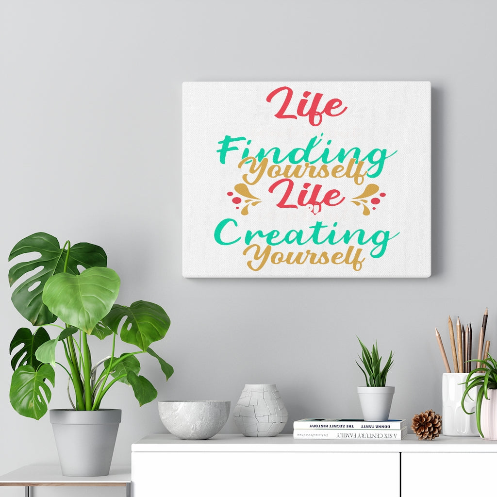 Scripture Walls Inspirational Wall Art Life Finding Yourself Life Creating Yourself Wall Art Motivation Wall Decor for Home Office Gym Inspiring Success Quote Print Ready to Hang Unframed-Express Your Love Gifts
