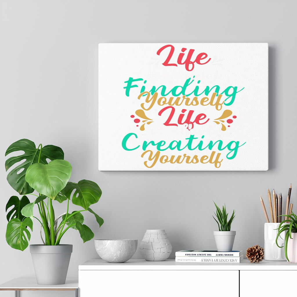 Scripture Walls Inspirational Wall Art Life Finding Yourself Life Creating Yourself Wall Art Motivation Wall Decor for Home Office Gym Inspiring Success Quote Print Ready to Hang Unframed-Express Your Love Gifts