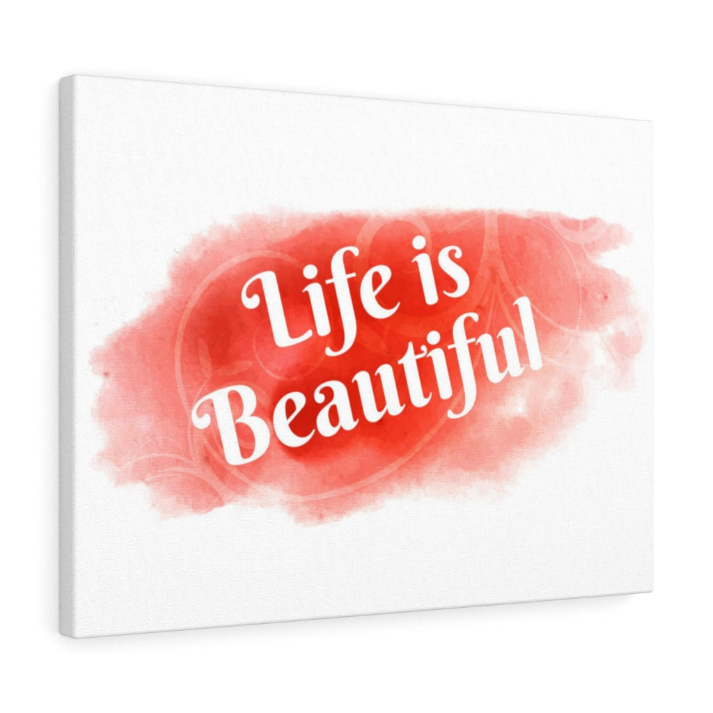 Scripture Walls Inspirational Wall Art Life Is Beautiful Red Wall Art Motivational Motto Inspiring Prints Artwork Decor Ready to Hang Unframed-Express Your Love Gifts