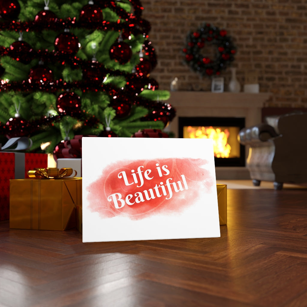 Scripture Walls Inspirational Wall Art Life Is Beautiful Red Wall Art Motivational Motto Inspiring Prints Artwork Decor Ready to Hang Unframed-Express Your Love Gifts