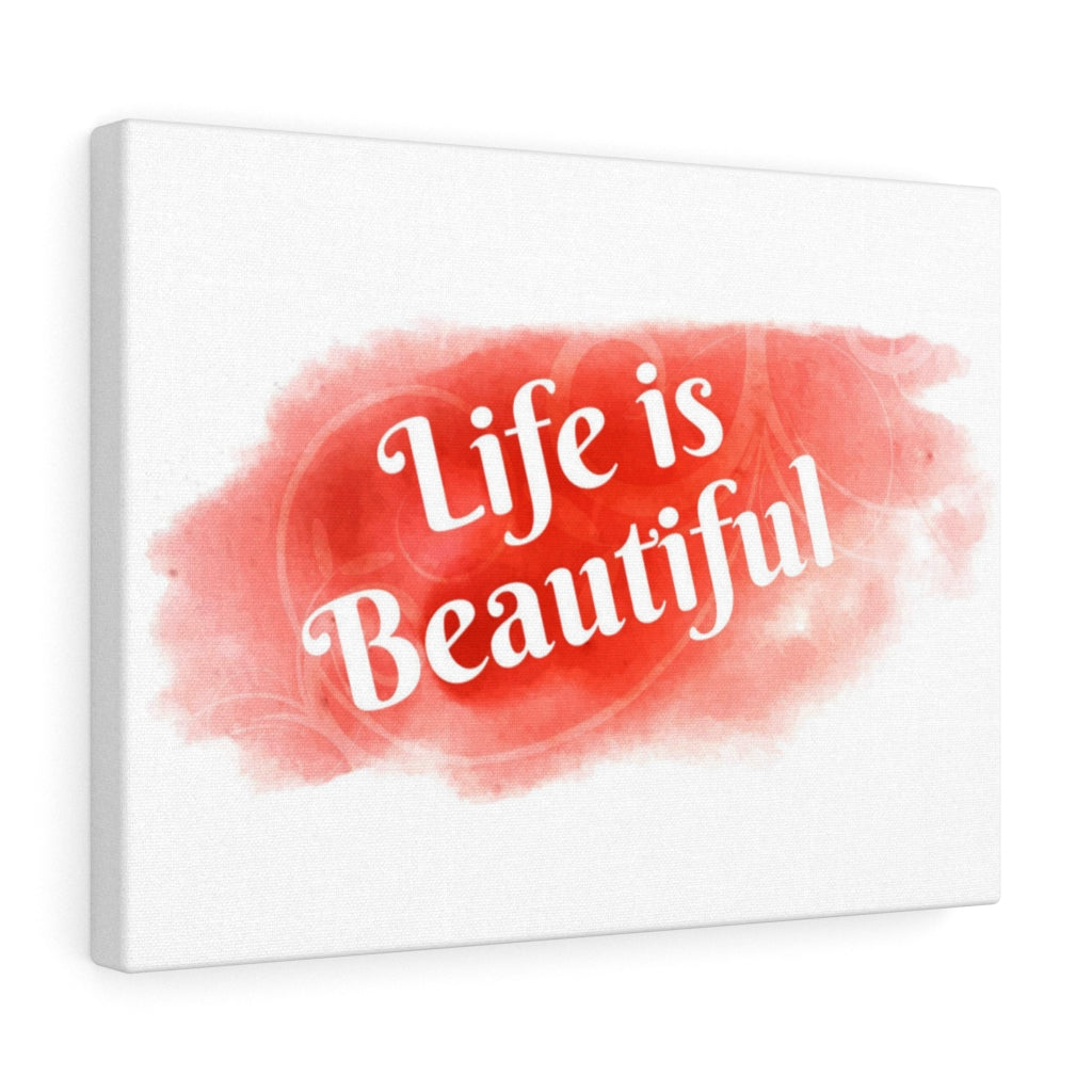 Scripture Walls Inspirational Wall Art Life Is Beautiful Red Wall Art Motivational Motto Inspiring Prints Artwork Decor Ready to Hang Unframed-Express Your Love Gifts