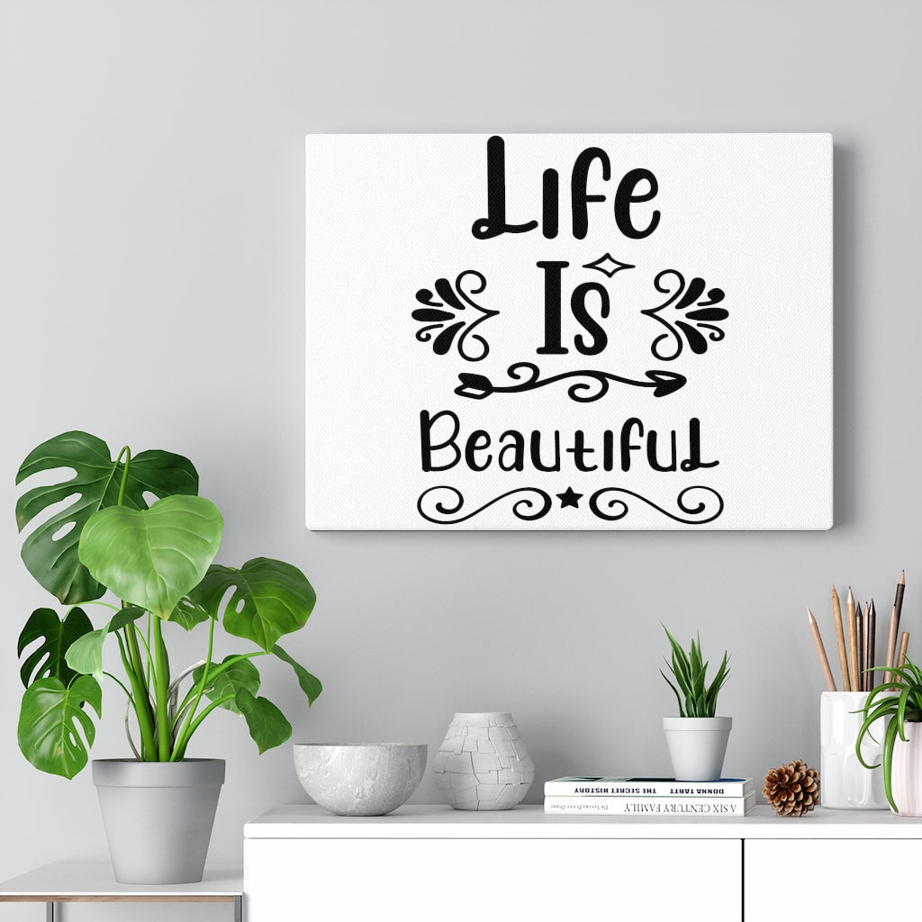 Scripture Walls Inspirational Wall Art Life Is Beautiful Wall Art Motivation Wall Decor for Home Office Gym Inspiring Success Quote Print Ready to Hang Unframed-Express Your Love Gifts
