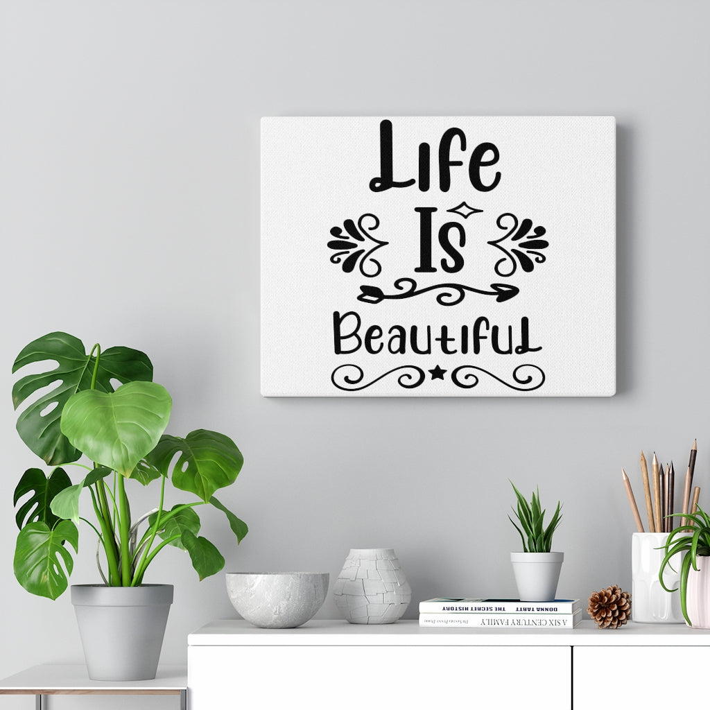 Scripture Walls Inspirational Wall Art Life Is Beautiful Wall Art Motivation Wall Decor for Home Office Gym Inspiring Success Quote Print Ready to Hang Unframed-Express Your Love Gifts