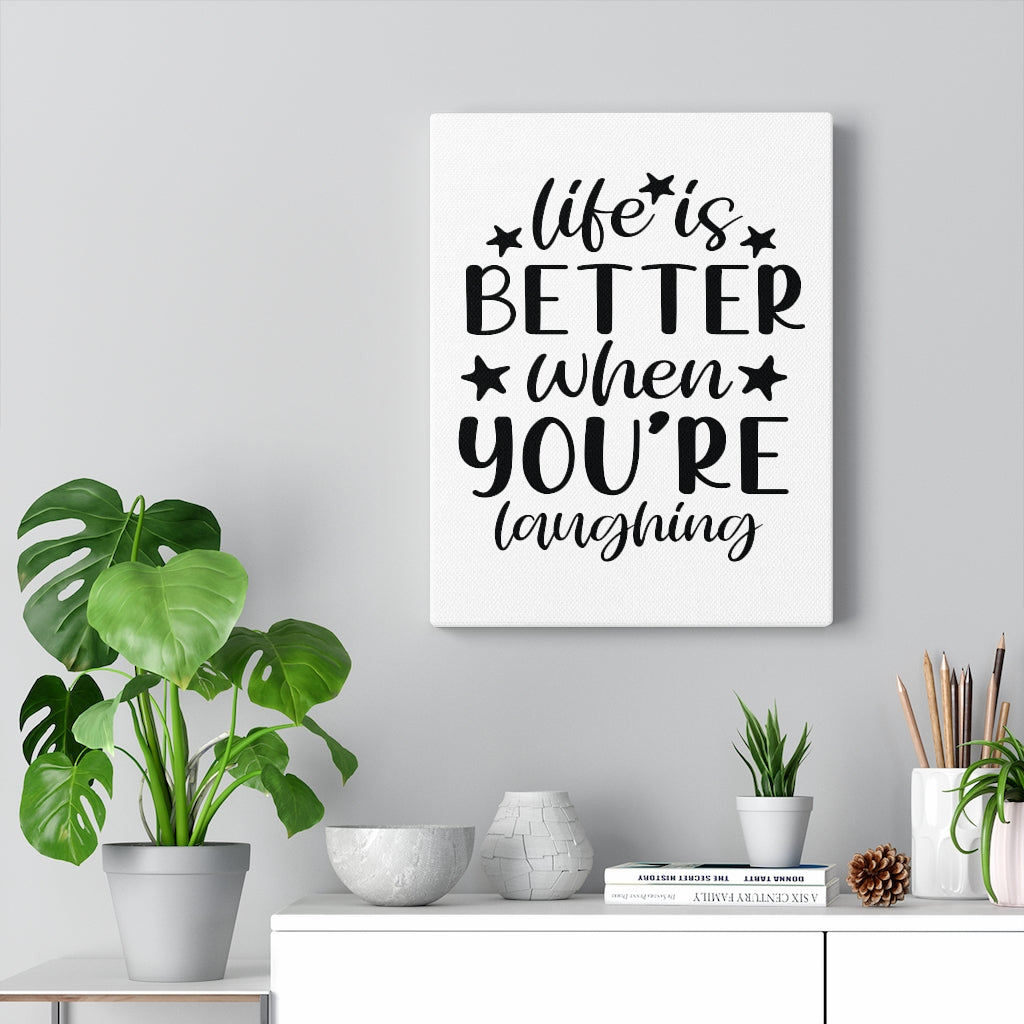 Scripture Walls Inspirational Wall Art Life Is Better When You're Laughing Wall Art Motivation Wall Decor for Home Office Gym Inspiring Success Quote Print Ready to Hang Unframed-Express Your Love Gifts