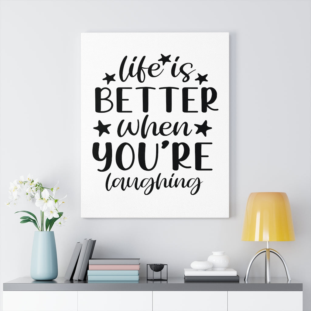 Scripture Walls Inspirational Wall Art Life Is Better When You're Laughing Wall Art Motivation Wall Decor for Home Office Gym Inspiring Success Quote Print Ready to Hang Unframed-Express Your Love Gifts