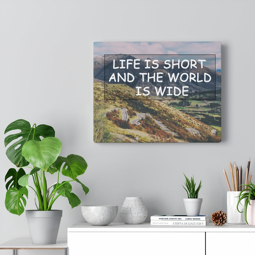 Scripture Walls Inspirational Wall Art Life Is Short Mountain Motivational Print Ready to Hang Artwork Unframed-Express Your Love Gifts
