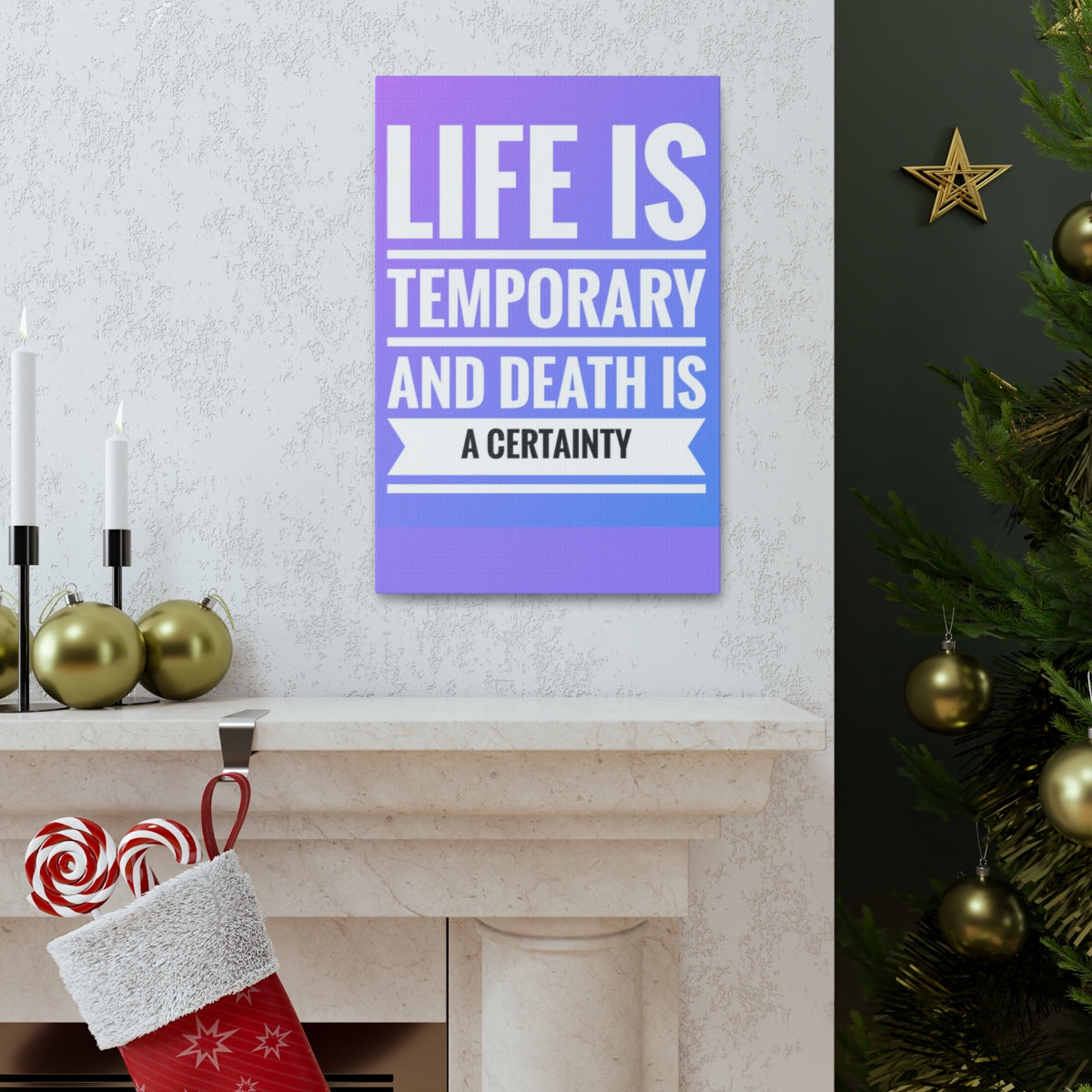 Scripture Walls Inspirational Wall Art Life Is Temporary 2 Corinthians 4:18 Motivation Wall Decor for Home Office Gym Inspiring Success Quote Print Ready to Hang Unframed-Express Your Love Gifts