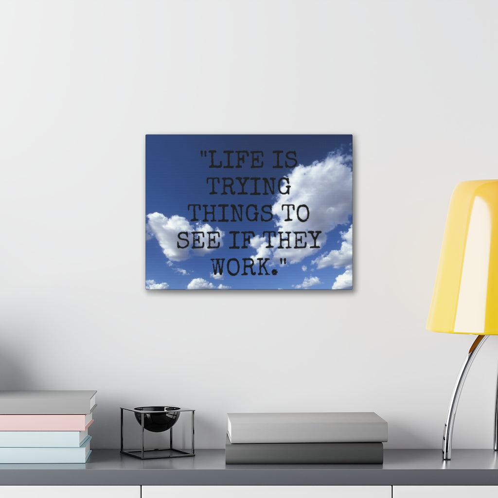 Scripture Walls Inspirational Wall Art Life Is Trying Things Motivation Wall Decor for Home Office Gym Inspiring Success Quote Print Ready to Hang Unframed-Express Your Love Gifts