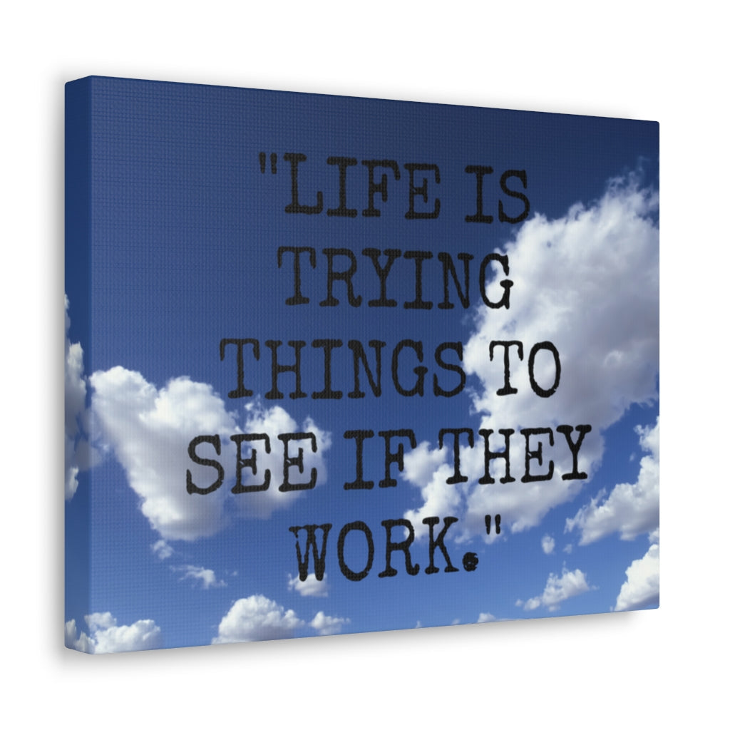 Scripture Walls Inspirational Wall Art Life Is Trying Things Motivation Wall Decor for Home Office Gym Inspiring Success Quote Print Ready to Hang Unframed-Express Your Love Gifts
