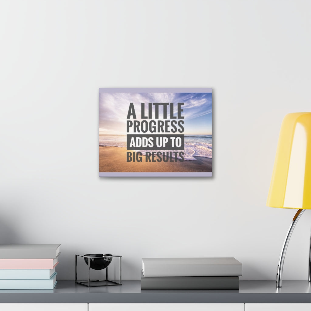Scripture Walls Inspirational Wall Art Little Progress To Big Results Motivation Wall Decor for Home Office Gym Inspiring Success Quote Print Ready to Hang Unframed-Express Your Love Gifts