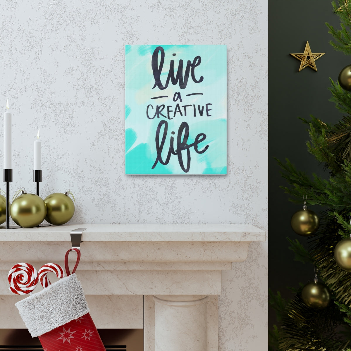 Scripture Walls Inspirational Wall Art Live A Creative Life Motivation Wall Decor for Home Office Gym Inspiring Success Quote Print Ready to Hang Unframed-Express Your Love Gifts