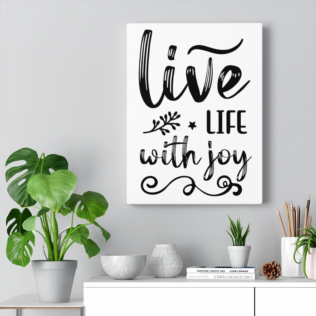 Scripture Walls Inspirational Wall Art Live Life With Joy Wall Art Motivation Wall Decor for Home Office Gym Inspiring Success Quote Print Ready to Hang Unframed-Express Your Love Gifts