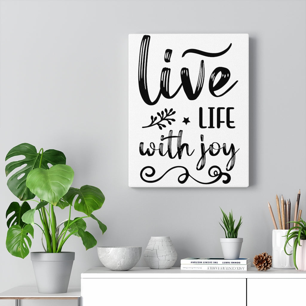Scripture Walls Inspirational Wall Art Live Life With Joy Wall Art Motivation Wall Decor for Home Office Gym Inspiring Success Quote Print Ready to Hang Unframed-Express Your Love Gifts